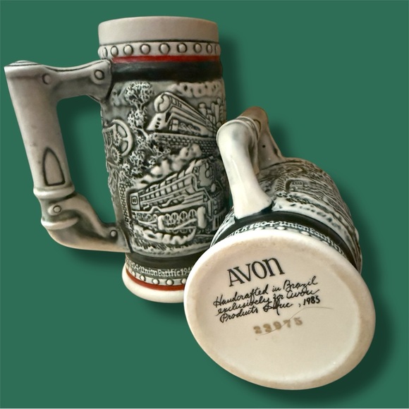 Vintage Train Themed Ceramic Beer Steins - Black and White - Picture 3 of 8